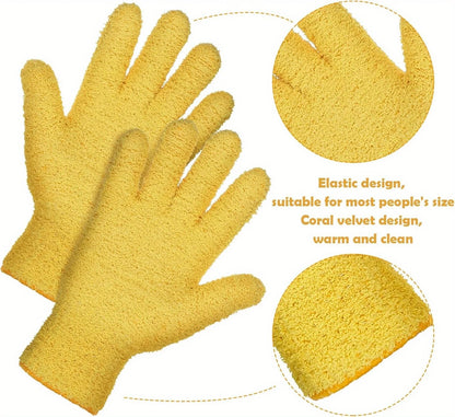 1pc Microfiber Dusting Gloves-Stretchable & Breathable Cleaning Gloves,Non-Waterproof for Cars, Boats, RVs, Pools, Home, Kitchen
