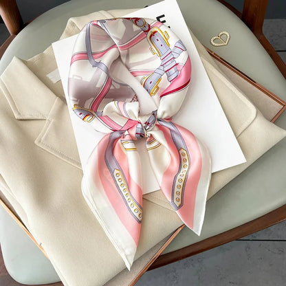 2025 New Fashion Luxury Printed Square Shawl Women 70x70cm Pashmina Silk Scarf Neck Headband Bandana