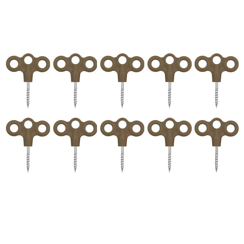 Outdoor Camping Deck Nail Tent Pegs Screw Nail , Lightweight Windproof Rope Fixing Nail, Hiking Campsite Supplies