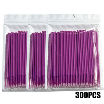 300/2000pcs Cotton Swabs MicroBrush Eyelash Extension Brushes For Makeup Nail Art Individua Applicator Lash Clean Removing Tool