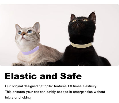 Fashion Safety Cat Collar Stretch Elastic Collars - Light Weight for Kitten, Neck for All Small Large Cat,Puppy Pet Accessories