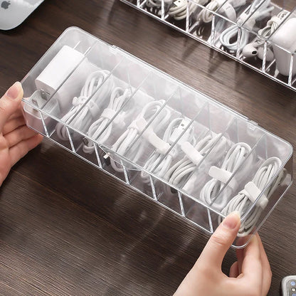 Clearance_Dust proof storage cable box, hub organizer box, desktop data cable storage box, mobile phone charging cable, power co