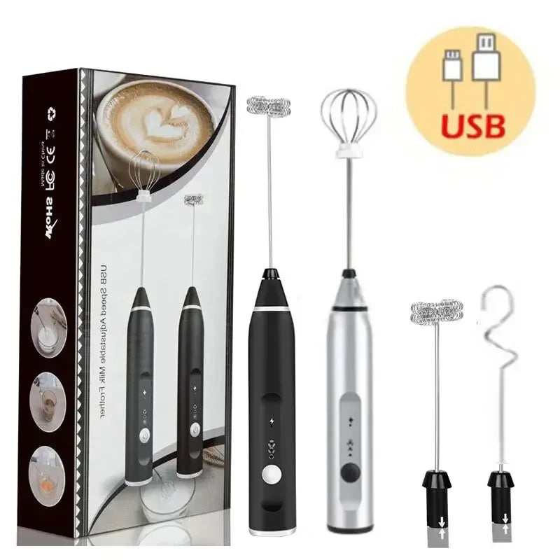 Portable Electric Milk Frothers Handheld Blender USB Mini Coffee Maker Whisk Mixer Cappuccino Cream Egg Beater Food Blender