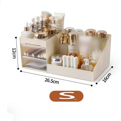 Cosmetic Display Case Desk Storage Box with Clear Drawers Large Capacity Makeup Brush Organizer For Bathroom Desktop