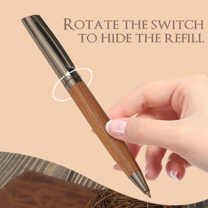 YUN CHUN 1 Set Premium Metal Ballpoint Pen with Wood Barrel for Smooth Writing and High-End Design-Black Ink-Office-With Case