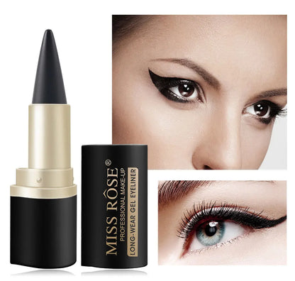 Waterproof eyeliner paste eyeliner quick-drying matte eyeliner single end black solid rich eyeliner pen
