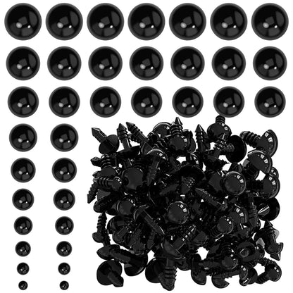 100/50PCS 5-20mm Black Plastic Safety Eyes For Toys Amigurumi Diy Kit Crafts TeddyBear Toy Eye For Doll Decoration Accessories