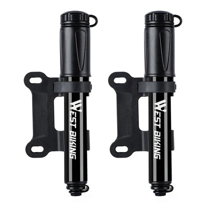 WEST BIKING Mini Bike Pump 100PSI Schrader Presta Valve MTB Road Cycling Pump Aluminum Alloy Bicycle Hand Air Pump Tire Inflator
