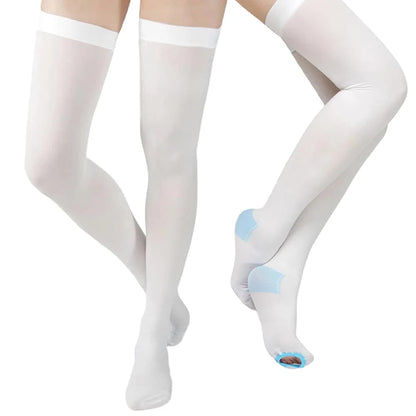 1Pair  Ted Hose Thigh High Anti Embolism Compression Stockings for Women & Men, Surgical Compression Stockings, 15-21 mmHg