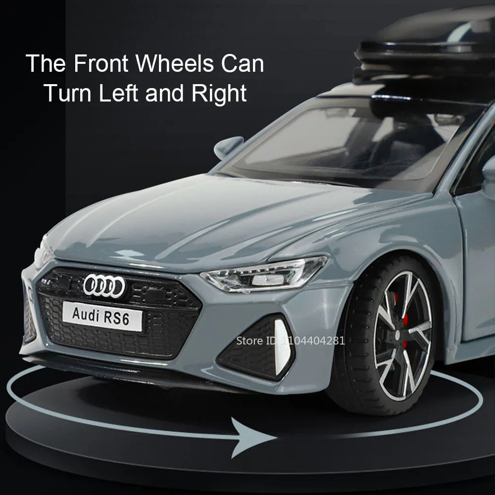 1:32 RS6 RS7 Alloy Miniature Models Diecast Car Toys 6 Doors Opened Sound Light Pull Back Metal Vehices Children's Holiday Gifts