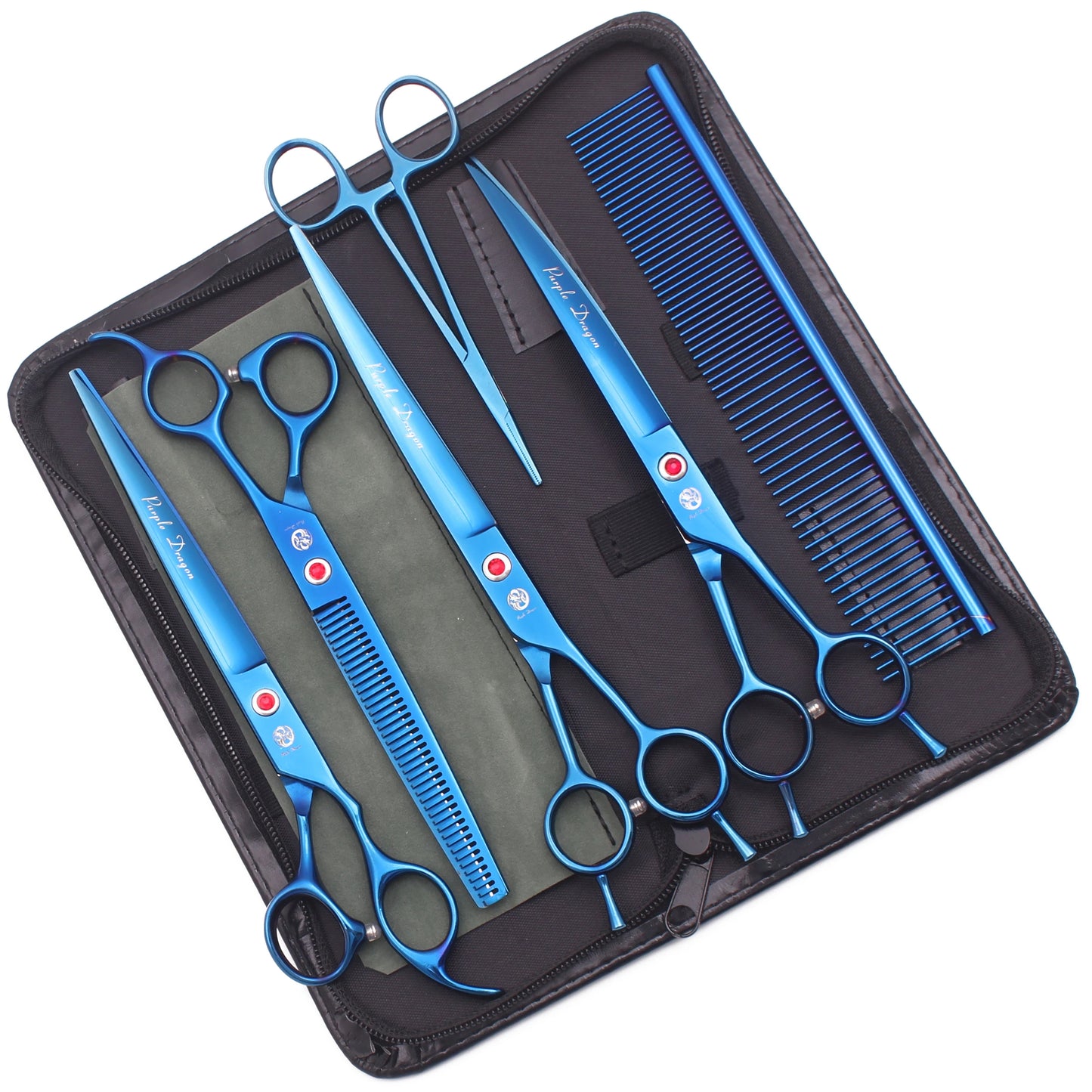 Dog Grooming Scissors Purple Dragon Stainless Gold Professional Dog Shears Scissors To Cut Dog Hair Pet Curved Shears Z3005A
