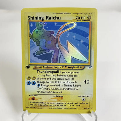 Holographic PKM Collection Cards PTCG Proxy Card Blue Core Paper Card Kids PKM Dark Raichu/Dragonite/Umbreon/Suicunc