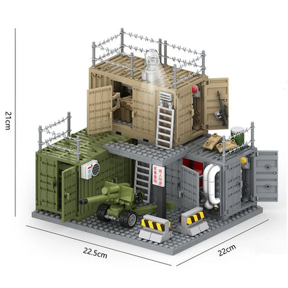 World War 2 WW2 Army Military Soldiers SWAT Police Container Weapon Cannon Base Model Building Blocks Bricks Children's Toys