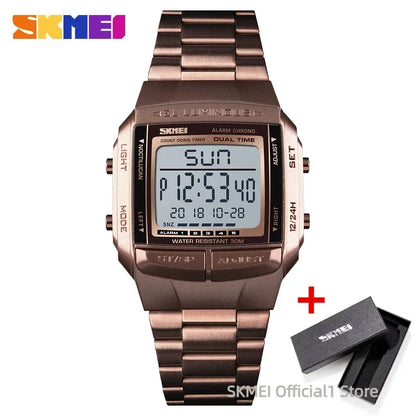 SKMEI 1381 Luxury Digital Watch for Men Sports Electronic Waterproof LED Display Wristwatches Mens Countdown Clock Reloj Hombre