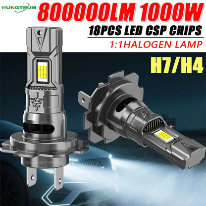 H7 H4 Led Canbus Lights for Car High Power Headlight Ultra Powerful Turbo Bulb Motorcycle Ampoule LED H7 Automobile Lamp Foggers