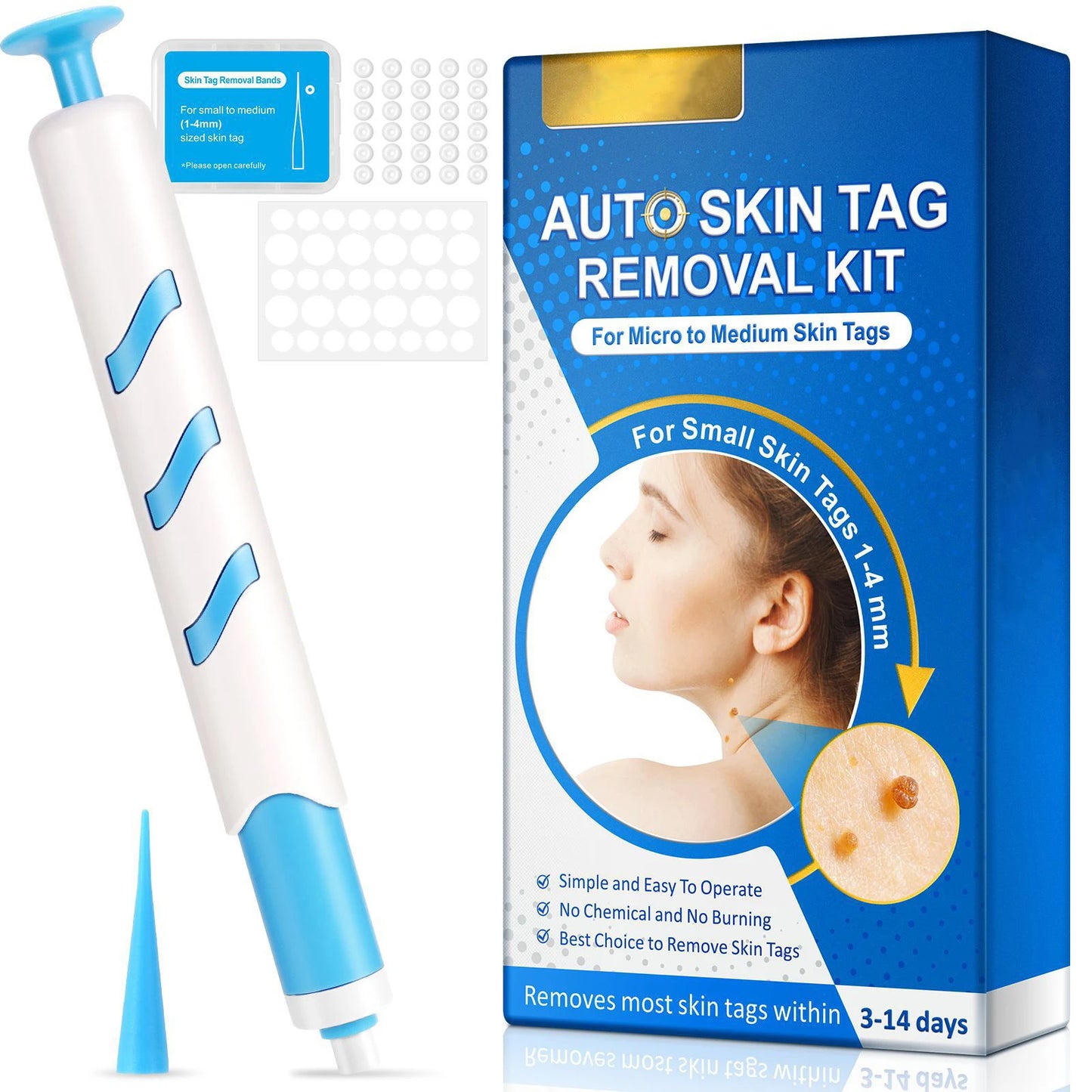3 In1 Painless Auto Skin Tag Mole Wart Removal Kit Cleaning Tools Face Skin Care Body Wart Dot Treatments Remover Beauty Health