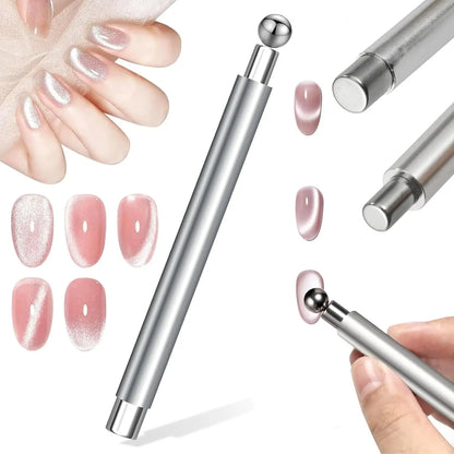 LINMANDA 3 In 1 Dual Headed Cat Eye Nail Art Magnetic Stick Multifunctional Nail Art Magnet Design Tool Suitable for Home DIY