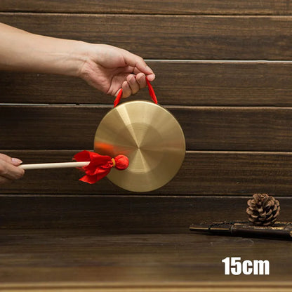 Causeway Folk Musical Instrument Gong Hand Gong With Wooden Stick Traditional Chinese Folk Musical Instrument Toy For Kids