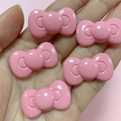 10Pcs Kawaii Hot Sweet Red Pink Large Glossy Lip Soild Color Lipstick Star Love Heart Resin Art Charms Decor Diy Junk Phone Case