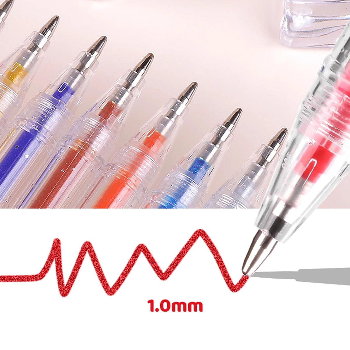 60 Colors Glitter Gel Pen 1.0mm Metal Glitter Color Ballpoint Pen Paper Cardstock Diary Drawing Marking Coloring DIY Art
