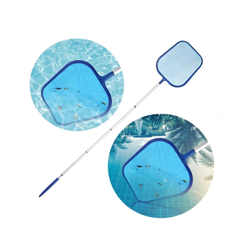 Pool Skimmer Net with 5 Aluminum Pole Sections 64'', Cleaning Leaf of Swimming Pools, Spas, Hot Tubs and Fountains