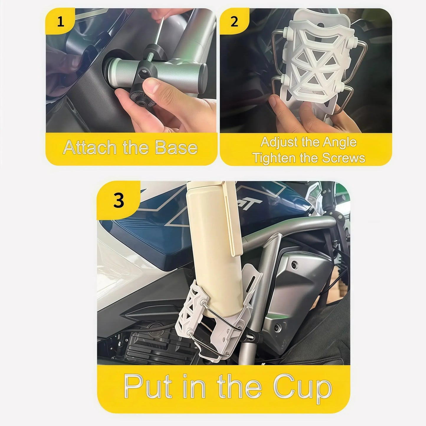 1 Set 360 Degree Adjustable Handlebar Cup Cage Universal Bike Motorcycle Water Bottle Holder For MTB Road Cycling ADV Motorbikes