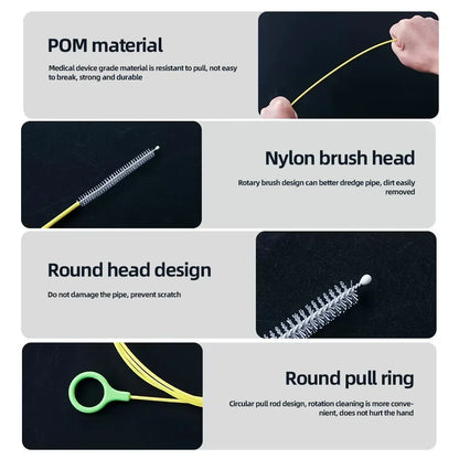 230cm Car Drain Dredge Cleaning Scrub Brush Auto Sunroof Long Hoses Detailing Cleaning Tool Spiral Cleaning Brush Drain Cleaner