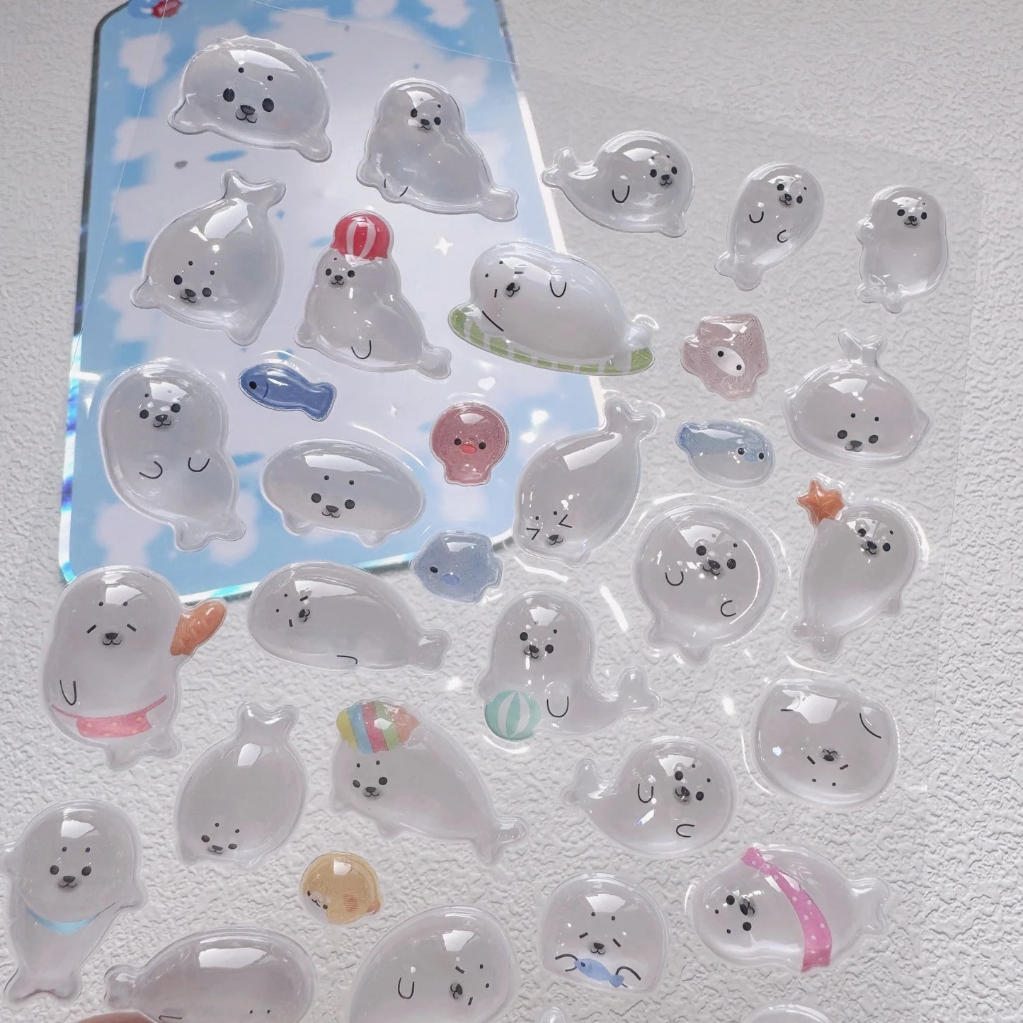 NEKONI Cute Animals Seal Bear Penguin 3D Stickers Scrapbooking DIY Journaling Stationery Diary Cute Stickers School Supply