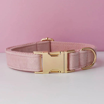 Velvet Collar Free Engrave Dog Collar Leash For Medium Big Pet Necklace Dog Accessories Dog Collars