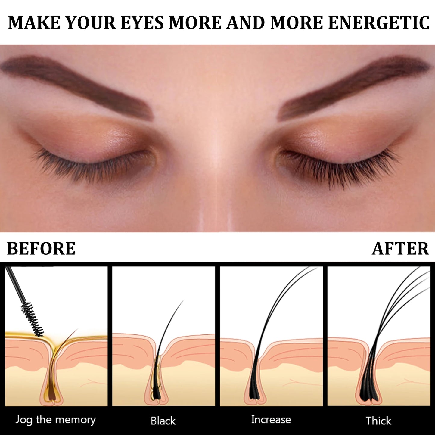Castor Oil Eyelash Growth Serum With Brush Multipurpose Hair Eyebrow Eyelash Growth Thick Essence Nourishing Moisturize Liquid