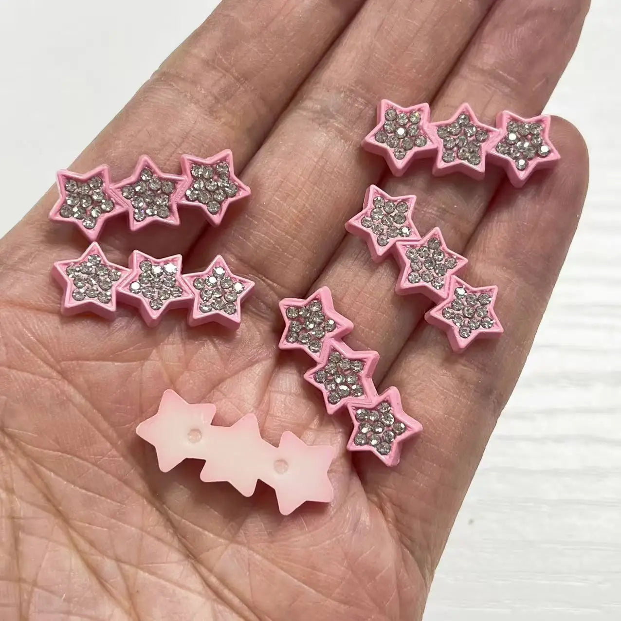 10Pcs Kawaii Hot Sweet Red Pink Large Glossy Lip Soild Color Lipstick Star Love Heart Resin Art Charms Decor Diy Junk Phone Case