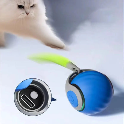 Speedy Tail 2.0 Cat Toys Generation Interactive Toy Ball For Cat 2 Speed Adjustment Automatic Moving Ball with Replacement Tail