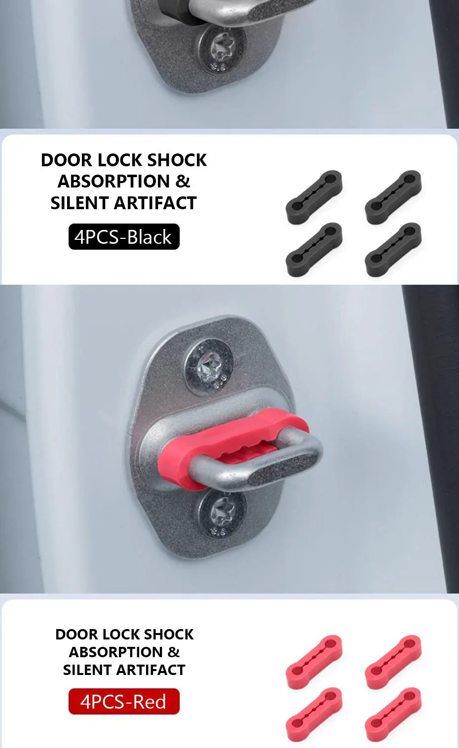 4pcs Car Door Shock Absorber Universal Car Door Buckle Soundproof Deadener Damper Cushion Anti-Vibration Buffer Pad