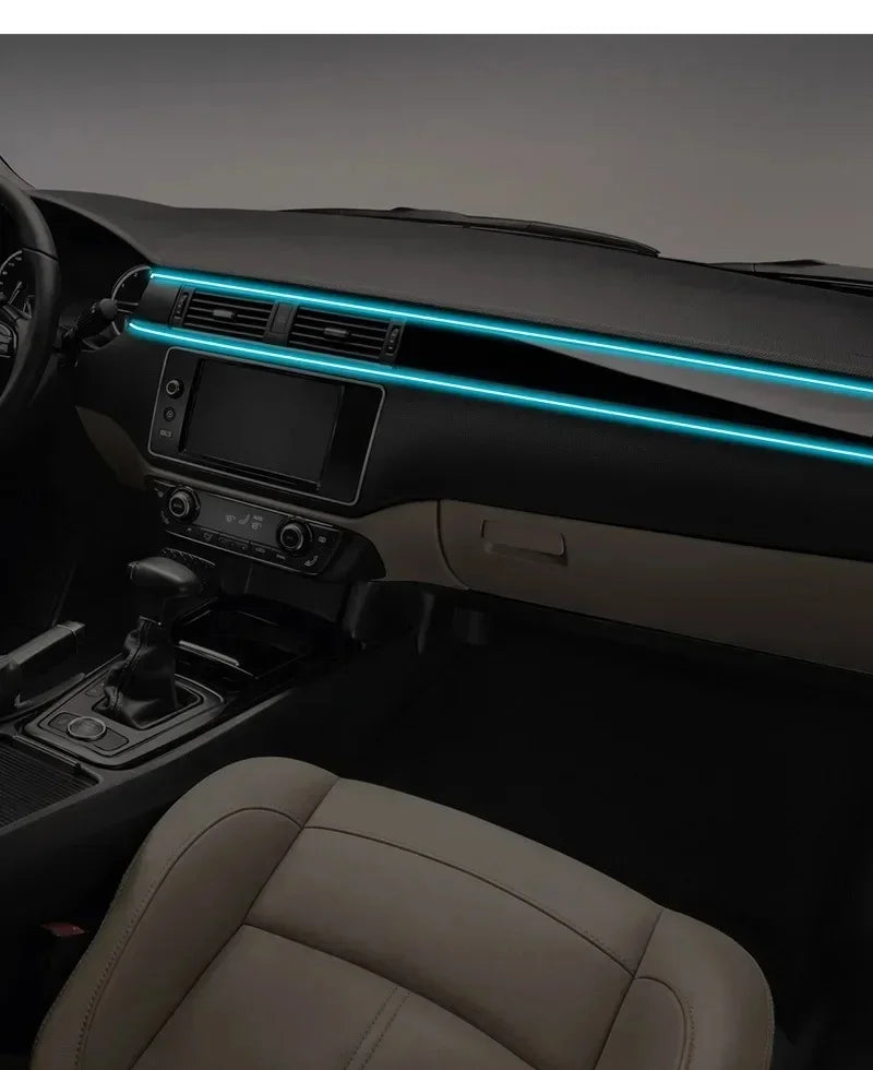2/3/4/5M Car Interior RGB Atmosphere Light Ambient LED Light Strip USB Fiber Optic Atmosphere Lamp Decor Support APP Control