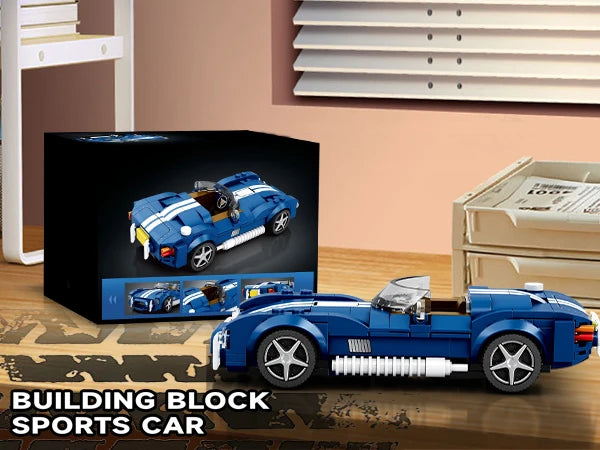 312PCS Blue Sport Car Building Block Set Creative City Vehicle Diy Car Model Bricks Desktop Display Puzzle Toys Holiday Gifts