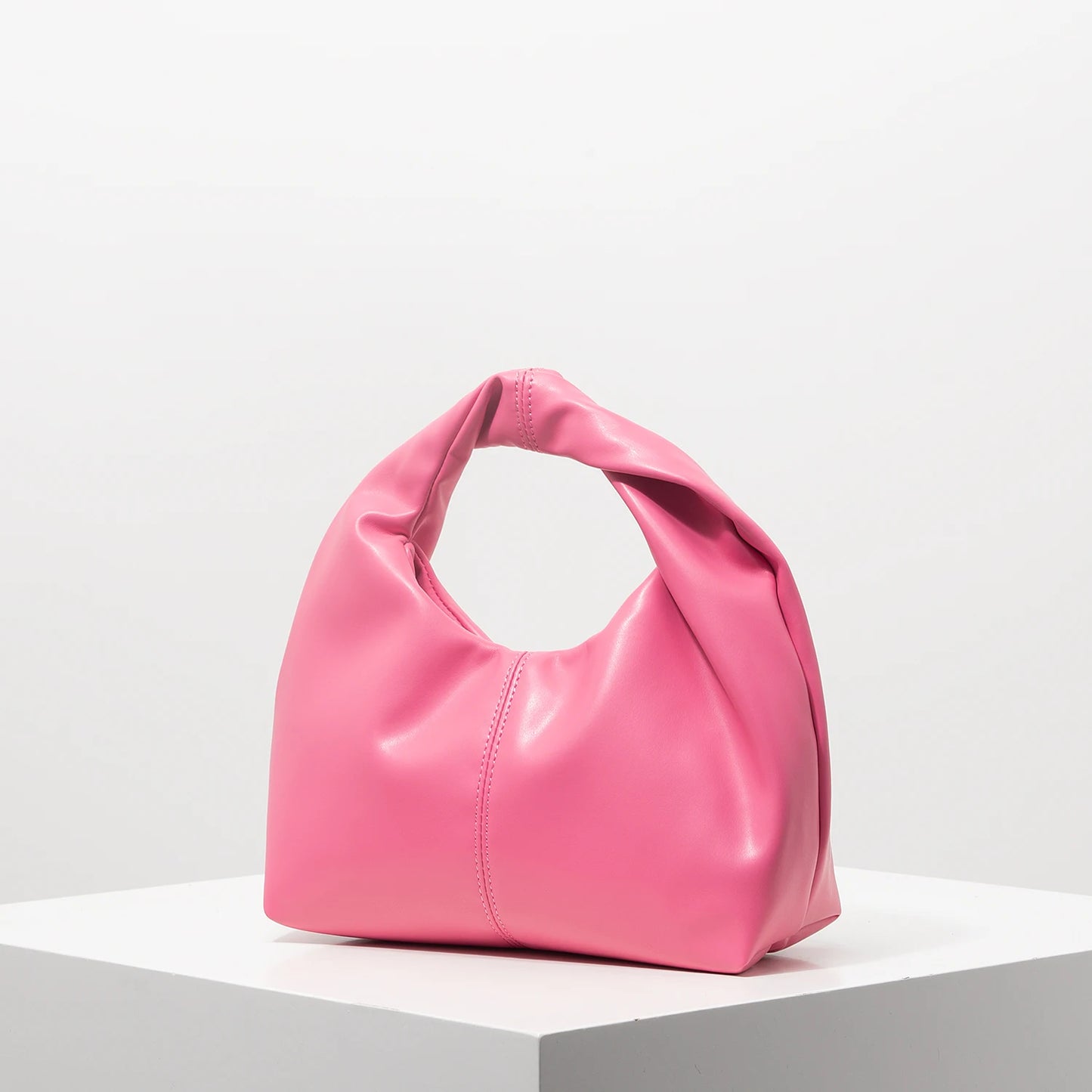 Stylish twist square bag, solid color top clutch bag, simple and versatile commut