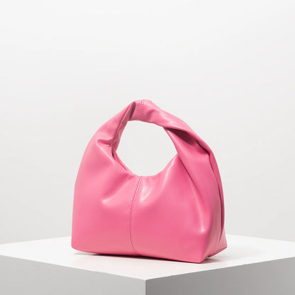 Stylish twist square bag, solid color top clutch bag, simple and versatile commut
