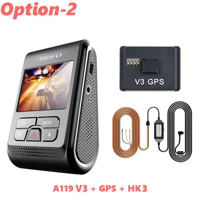 VIOFO A119 V3 2K Car Parking Mode G-Sensor Rota Lens 2560 *1600P DVR Super Night Vision Quad HD Dash Cameras Optional GPS CPL