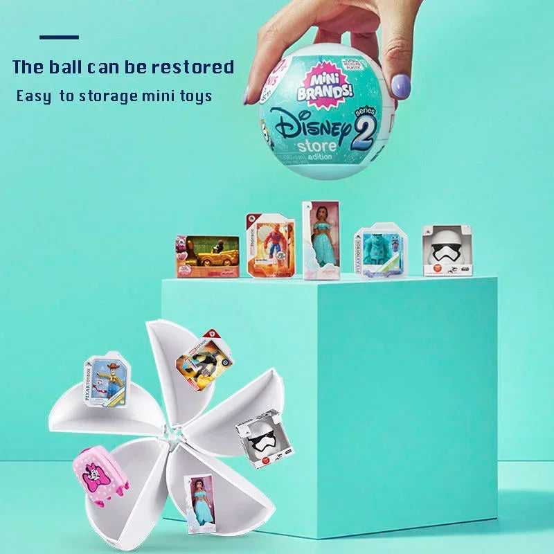 5 Surprise Disney Mini Brands Collectible Toys Disney Store Edition 2 Mystery Capsule Real Miniature Doll Collectible Toys Gifts