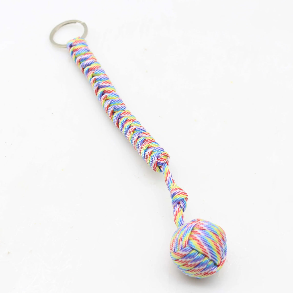 Outdoor Self Defense Key Chain Emergency Survival Protecting Monkey Fist Steel Ball Bearing Parachute Lanyard Camping Paracord