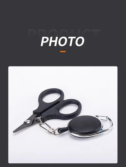 WEIHE Steel Fishing Scissors Set pesca Scissors With Badge Reel Cutting Line Tool Fishing Tools