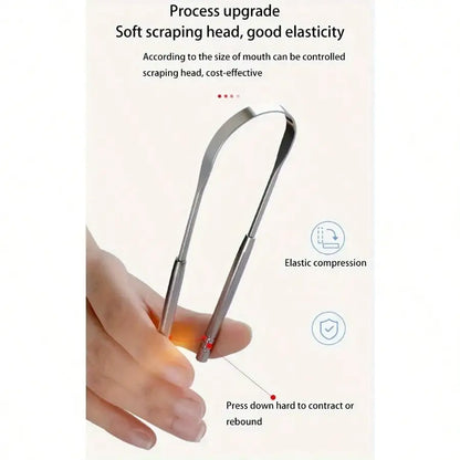 1/2/3/4pc Tongue scraper iron box set,U-Shaped Stainless Steel Tongue Scraper,reduces bad breath, stainless steel tongue cleaner