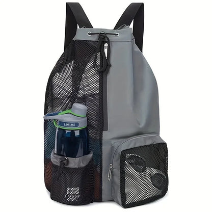 Swimming Bag Mesh Drawstring Backpack Convenient To Carry Beach Diving Backpack Wet Backpack Gym Sports Backpack