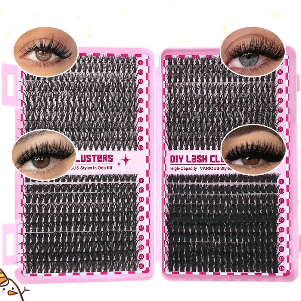 480/800pcs Individul Claster Eyelash Natural&Thick & Fluffy Extension 30D 40D 50D 60D 80D 100D Mix Length DIY Cluster eyelashes