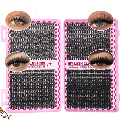 480/800pcs Individul Claster Eyelash Natural&Thick & Fluffy Extension 30D 40D 50D 60D 80D 100D Mix Length DIY Cluster eyelashes