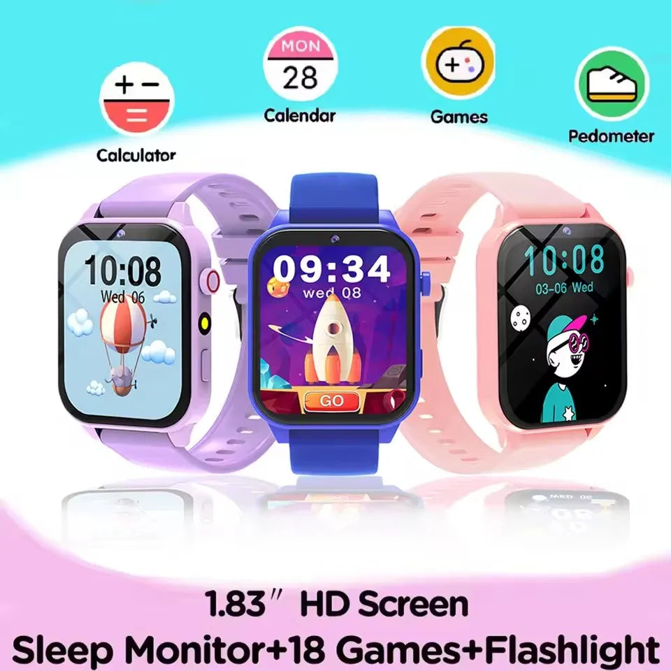 2026 New Kids Camera Smart Watch For Kids Games Sleep Monitor Flashlight Alarm Clock Boy Girl Gift Children Partner Smartwatch