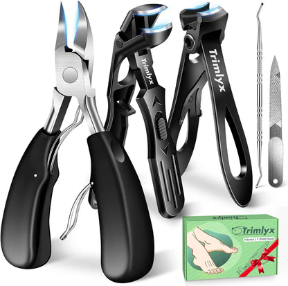 Heavy Duty Toenail Clippers Kit for Thick Toenails Seniors Toe Nail Clippers Upgrade Angled Head Ingrown Large Toe Nail Clippers