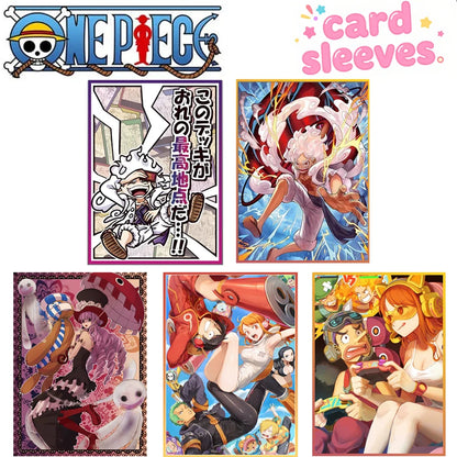 One Piece Card Sleeves 67x92mm 60PCS Set, Luffy/The Straw Hat Pirates/Perona Collection Card Sleeves Suitable for PKM OPCG Game