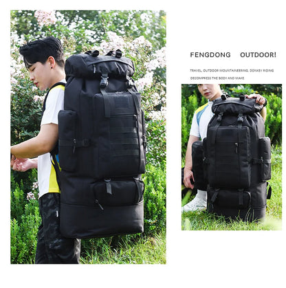 Homefish 80L/100L Large Mountaineering Backpack Outdoor Climbing Bag Tactical Rucksack Hiking Camping Travel Backpack