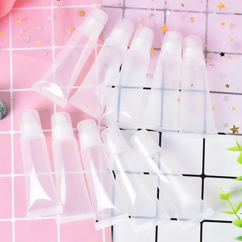 10Pcs 5/10/15ml Cosmetic Soft Tube Lipstick Lip Gloss Refillable Bottle Lip Balm Empty Bottle Plastic Container